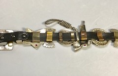 Arnold Goldstein Sterling Silver Concho Black Belt
