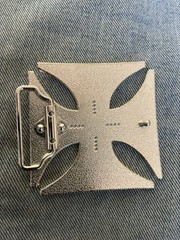 IRON CROSS BELT BUCKLE maltese cross chopper motorcycle outlaw biker buckle