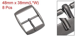 8Pcs 1.26&Prime; Single Prong Belt Buckle Square Center Bar Buckles Metallic Black