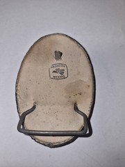 Oval Stingray Leather Western Belt Buckle Black/Beige Fits 1.5in Made Mexico