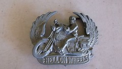 Motorcycle Belt Buckle « Hell On Wheels » New Novelty Pewter