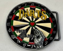 Throwing Darts – Your Heart Dart Game Love Board Sports Bar Novelty Belt Buckle