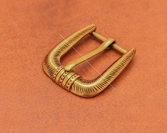25MM Gold Plated Western Cowboy Prong Leathercraft 3-Piece Set Pin Belt Buckle