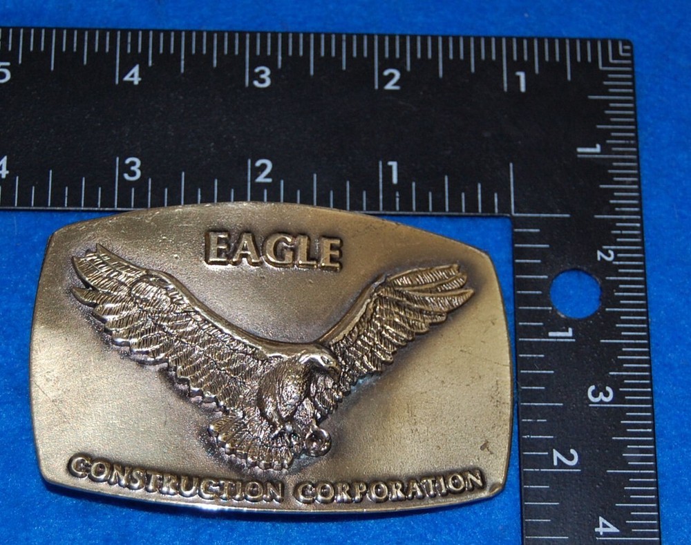 Eagle Construction Corporation Belt Buckle, Complete & Functional