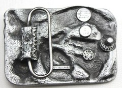 Vintage Country Western Music Banjo Guitar Fiddle Belt Buckle 1984 Bergamot