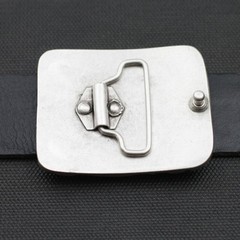 Antique Silver Clip Buckle with Star Motif in Circle for 4 cm Interchangeable Belt