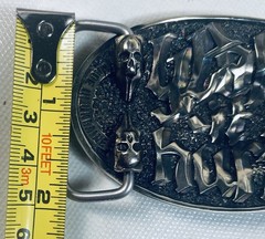 Belt Buckle Tattoo Themed Machine Tattoist with Skull Very Ornate