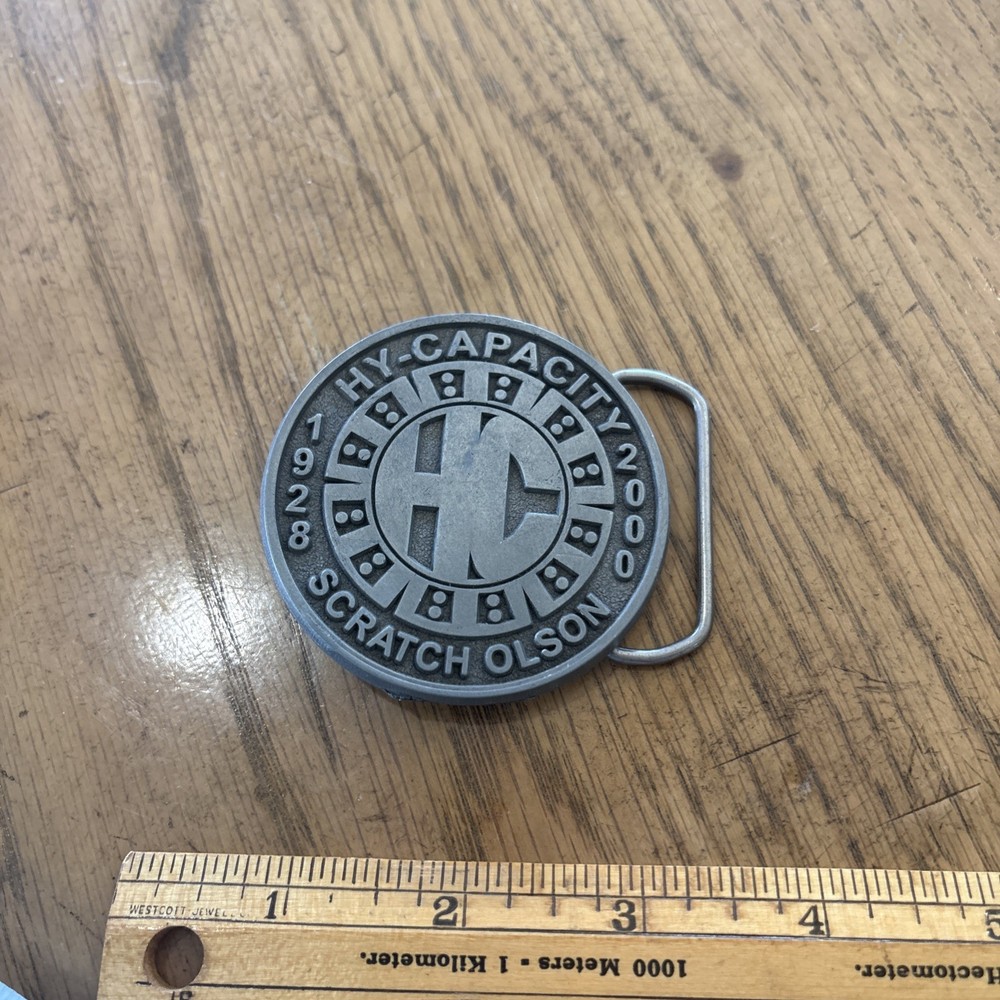 Hy-Capacity HC Humbolt Iowa 2000 Pewter Belt Buckle Limited Ed 72 Scratch Olson