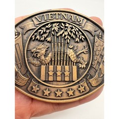 Vietnam War Commemorative Belt Buckle Antiqued Bronze Dragon Military