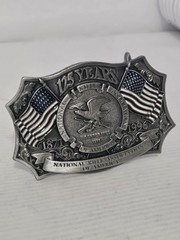 Vintage 1996 NRA National Rifle Association America 125 Years Belt Buckle Pewter