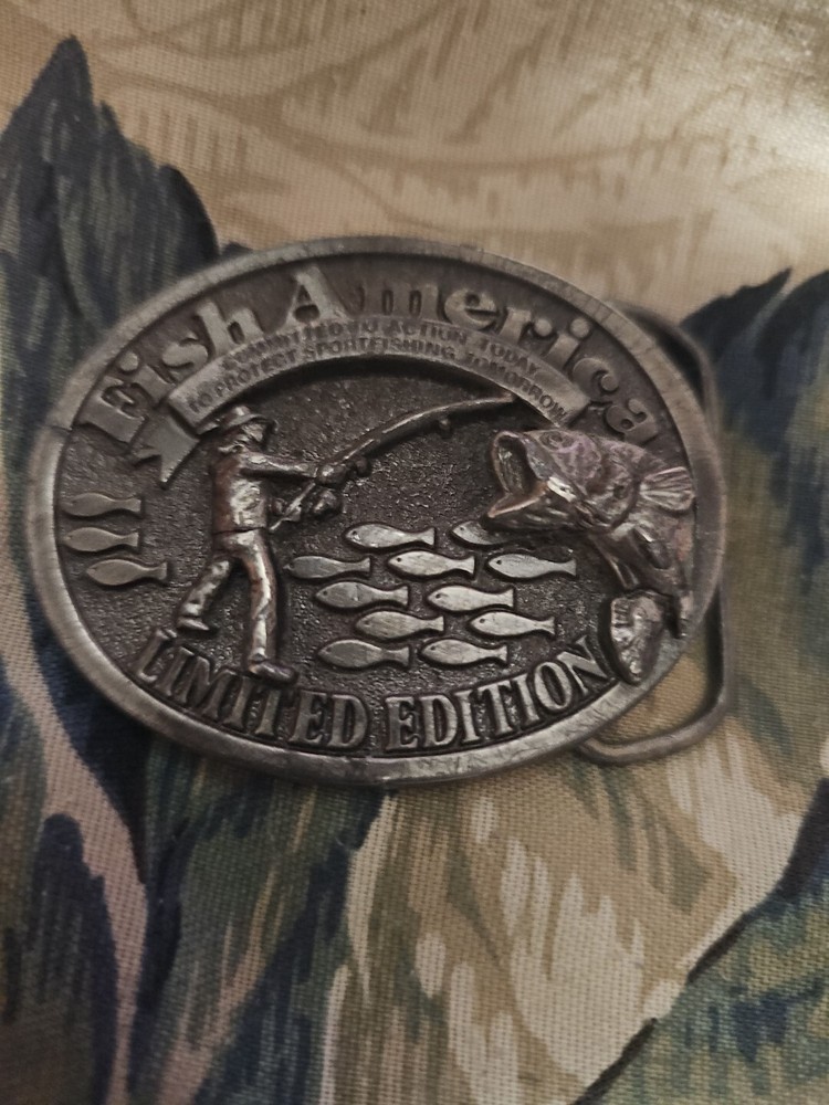 The Great American Buckle Co. Novelty Belt Buckle Made In USA Fish America Limit