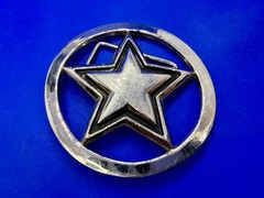 Famous Stars & Straps Five Point Star Logo See-Trough Silver Color Belt Buckle