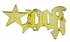 Star Belt Buckle Blinged Gold Metal Finished Rock Hip Punk Rhinestones Big New
