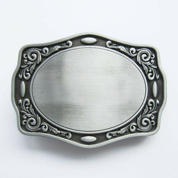 Western Edge Flower Trims Blank Metal Belt Buckle