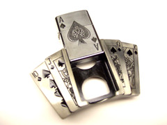 Belt Buckle Lighter, Cards, Ace, Royal Flush, Poker, Fits: Belt width 1.5&Prime;