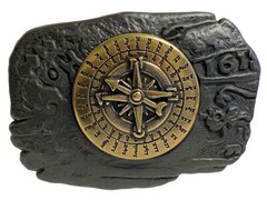 Antique Brass Nautical Compass Buckle fits up to 1-1/2&Prime; (38mm) Belt strap