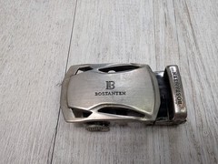 BOSTANTEN Ratchet Belt Buckle Automatic Lock Silver Tone Heavy Duty Metal