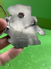 DIECUT ROBOT ART Red PEWTER BELT BUCKLE 2008 Great American Products.