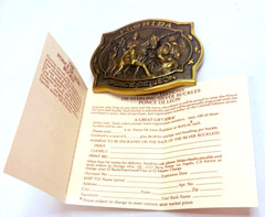 Vintage Heritage Mint Ltd Ponce de Leon Brass Belt Buckle with Papers and Pouch