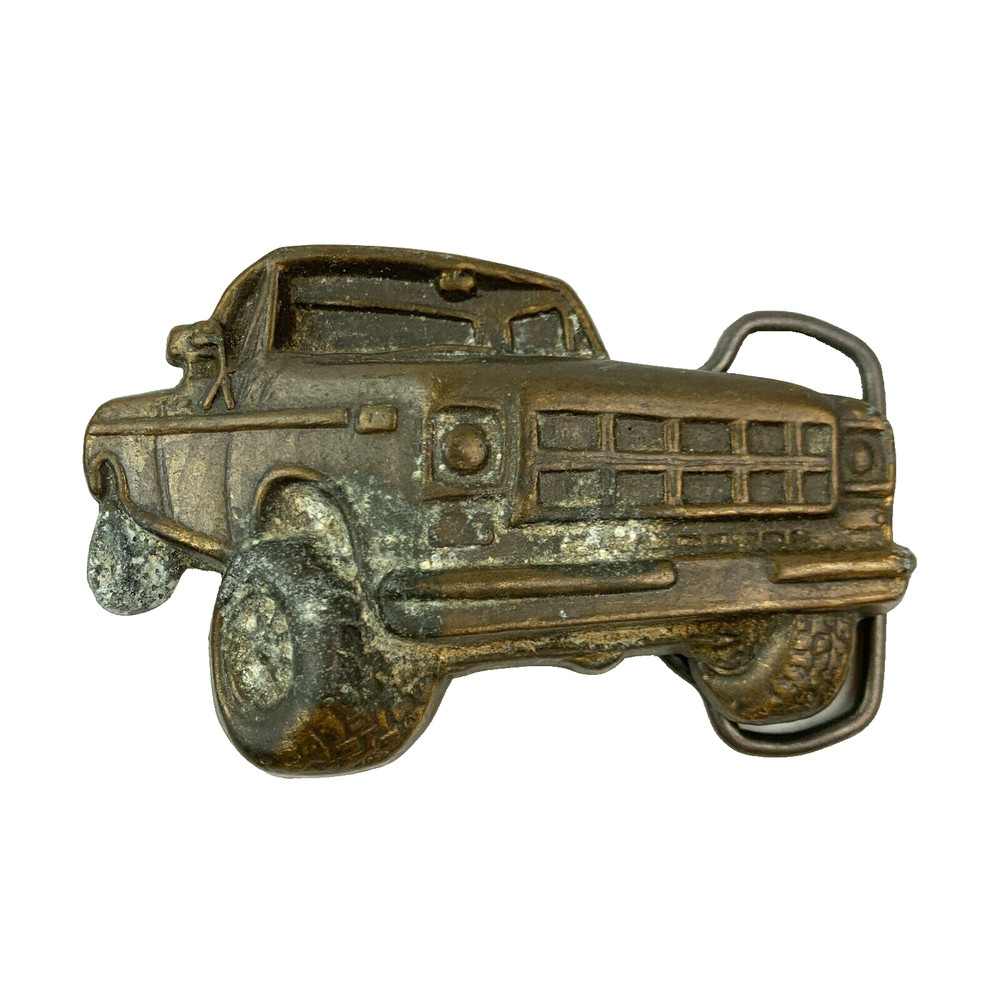 Vintage Unbranded Truck 3D Metal Belt Buckle