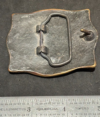 Cool Solid Brass Buckle of Sailboat or Yacht by BTS With Great Patina 3&Prime; x 2.5&Prime;