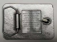 JOHN DEERE G-SERIES LOADERS 1994 VINTAGE COLLECTIBLE DIE-CAST BELT BUCKLE RARE!