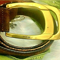 Beautiful Vintage Gucci Brown Suede Leather Belt