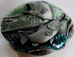 Fishing Vintage Belt Buckle 1991 Arroyo Grande Nature Wilderness USA Made