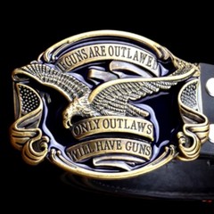 Second Amendment Buckle and Belt Set, Classic American Biker Accessory