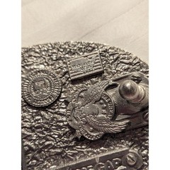 Vintage GAP Belt Buckle Air Force Academy USA 90s Collegiate Pewter Oval Buckle