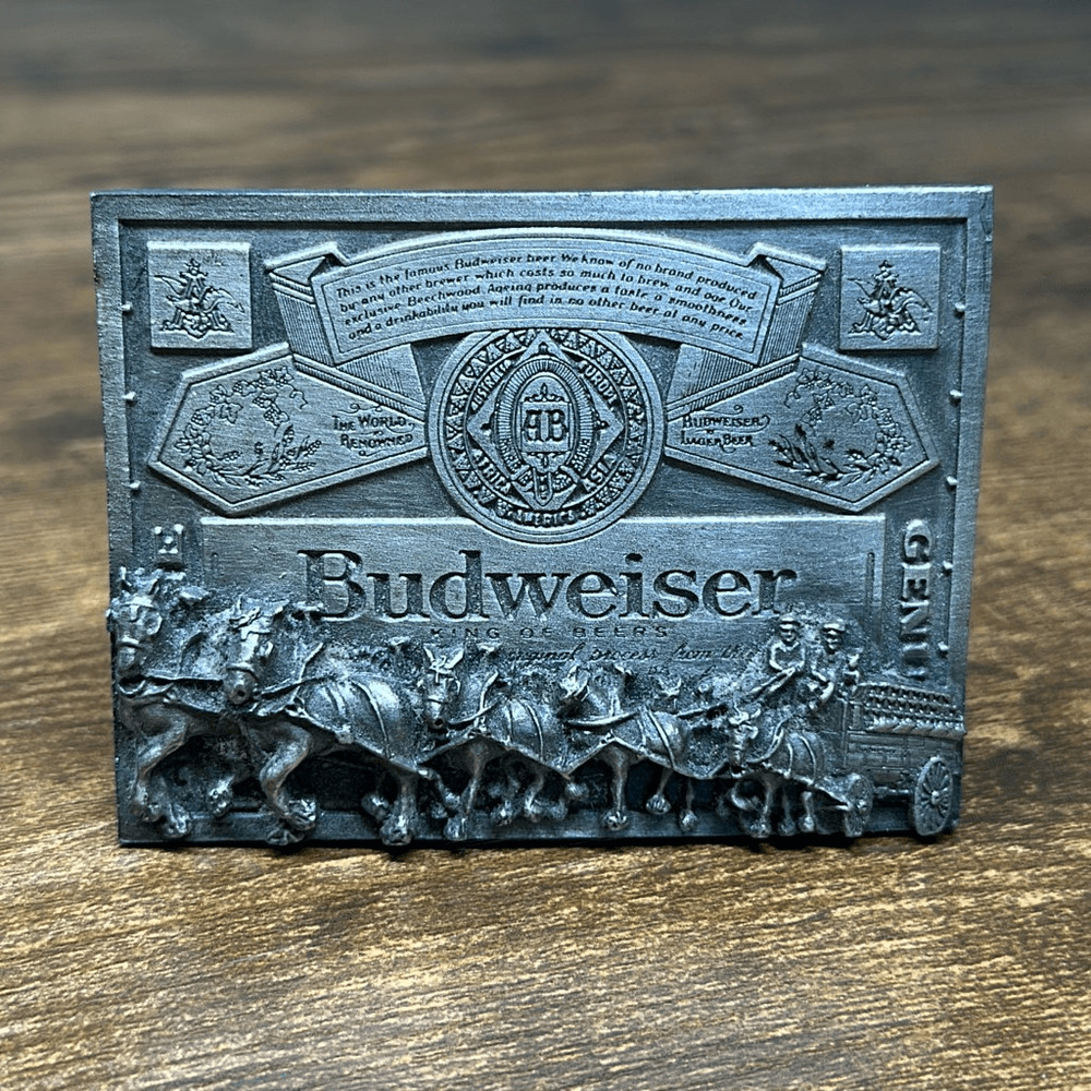 VTG Budweiser Clydesdale Horses Vintage Anheuser Busch Beer Belt Buckle T-169