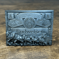 VTG Budweiser Clydesdale Horses Vintage Anheuser Busch Beer Belt Buckle T-169