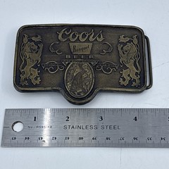 Vintage Coors Banquet Beer Adolph Coors Company Colorado Brass Belt Buckle
