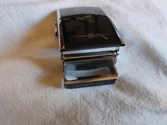 Rare vintage Men Louis Vuitton Rachet Belt Buckle black silver logo LV