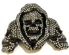 RT Signed Skull Rhinestones Pirate Costume Party Buckle Men&rsquo;s Fashion