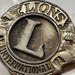 LIONS CLUB INTERNATIONAL BELT BUCKLE 1015 Heavy Metal 3”Buckle Lion Face Vintage