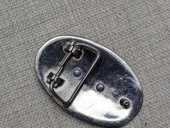 vintage WESTERN belt buckle CHROME cowboy BULL RIDING rodeo