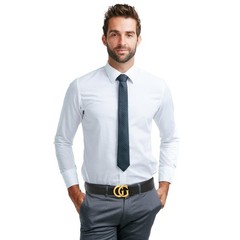 Mens & Womens Reversible Leather Belt with Gold 125CM(Waist38 »~44 »), Black