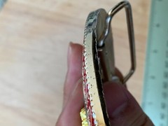 Western Buckle Gold Silver Red Horse Head Cowboy Oval 2 » Hebilla Vaquero