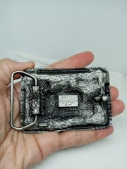 Vtg. Uniq Bendix Metal Embossed belt buckle Shaped Tractor-Trailer Truck.USA