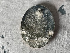 Crumrine Belt Buckle 3.75 x 3 in Horse Trio Oval Silver Engraved Gold 1.75