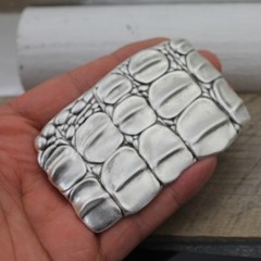 Croc belt buckle buckle reptile crocodile ornament silver for removable belt