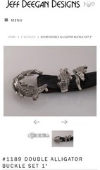 JEFF DEEGAN – UPSCALE LUXURY STERLING SILVER DOUBLE ALLIGATOR 1&Prime; BELT BUCKLE SET