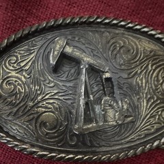 Vintage 1980 Great American Buckle Co. Oil Derrick Belt Buckle Serial #291