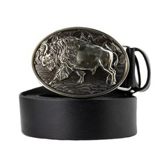 German silver American Bison Buffalo Buckle, Western American cowboy style, Wild