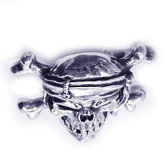 Pirate of 18 Century Skull Sterling Silver Belt Buckle