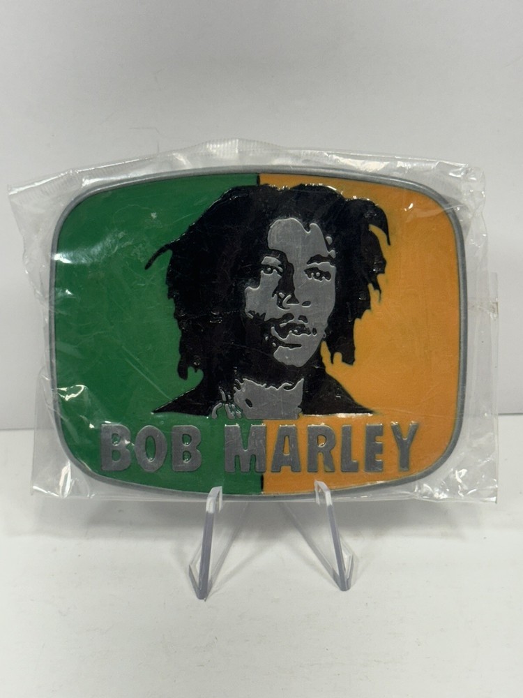 3.25” X 4” Green Yellow Bob Marley Belt Buckle