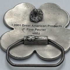 Great American Products 2001 Green Four Leaf Clover Fine Pewter Belt Buckle 4602