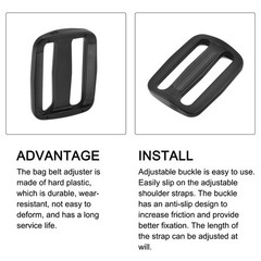 Bag Belt Glide Buckle (3.8cm/1.5&Prime;) 10Pcs, Plastic Adjustable Buckle Fasteners