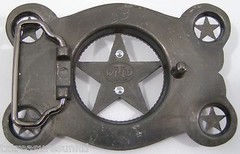 BELT BUCKLES Western Scroll Stars Rope Antiqued Silver Gray Rectangle Rodeo NWOT